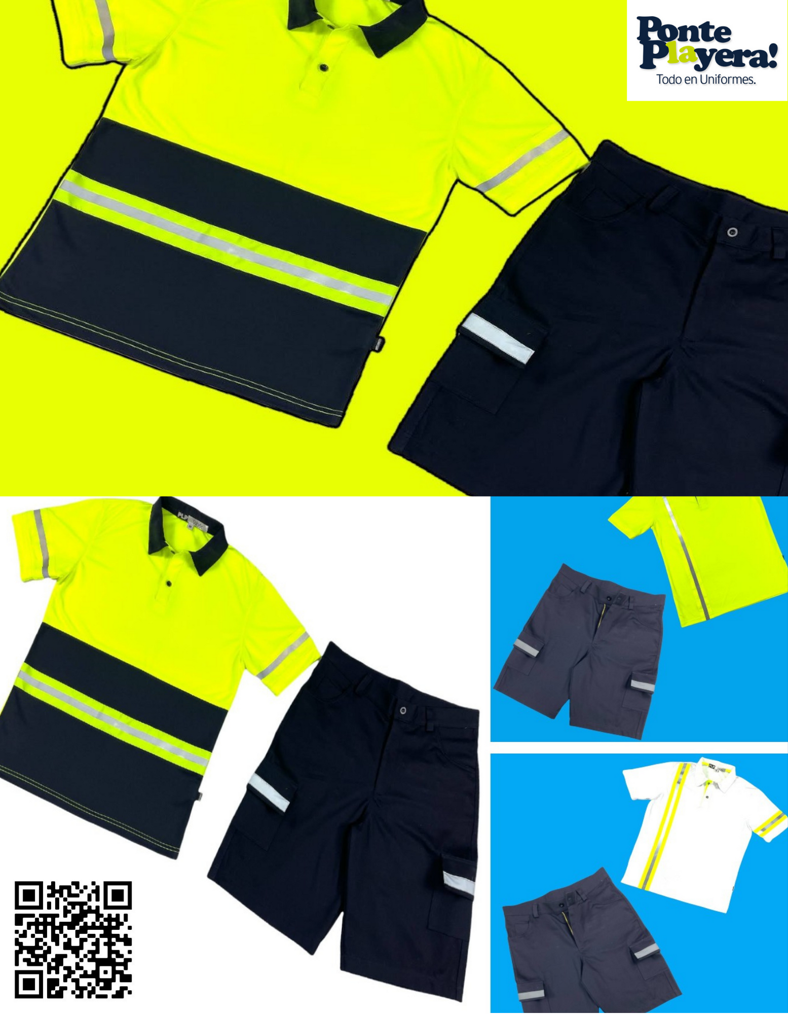 bermudas industriales, playeras alta visibilidad , ropa de trabajo, uniformes industriales, uniformes personalizados, ropa industrial, pantalon industrial 