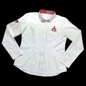 blusa bordada, blusa ejecutiva, unfiromes racing, uniformes mitsubichi, blusa personalizada